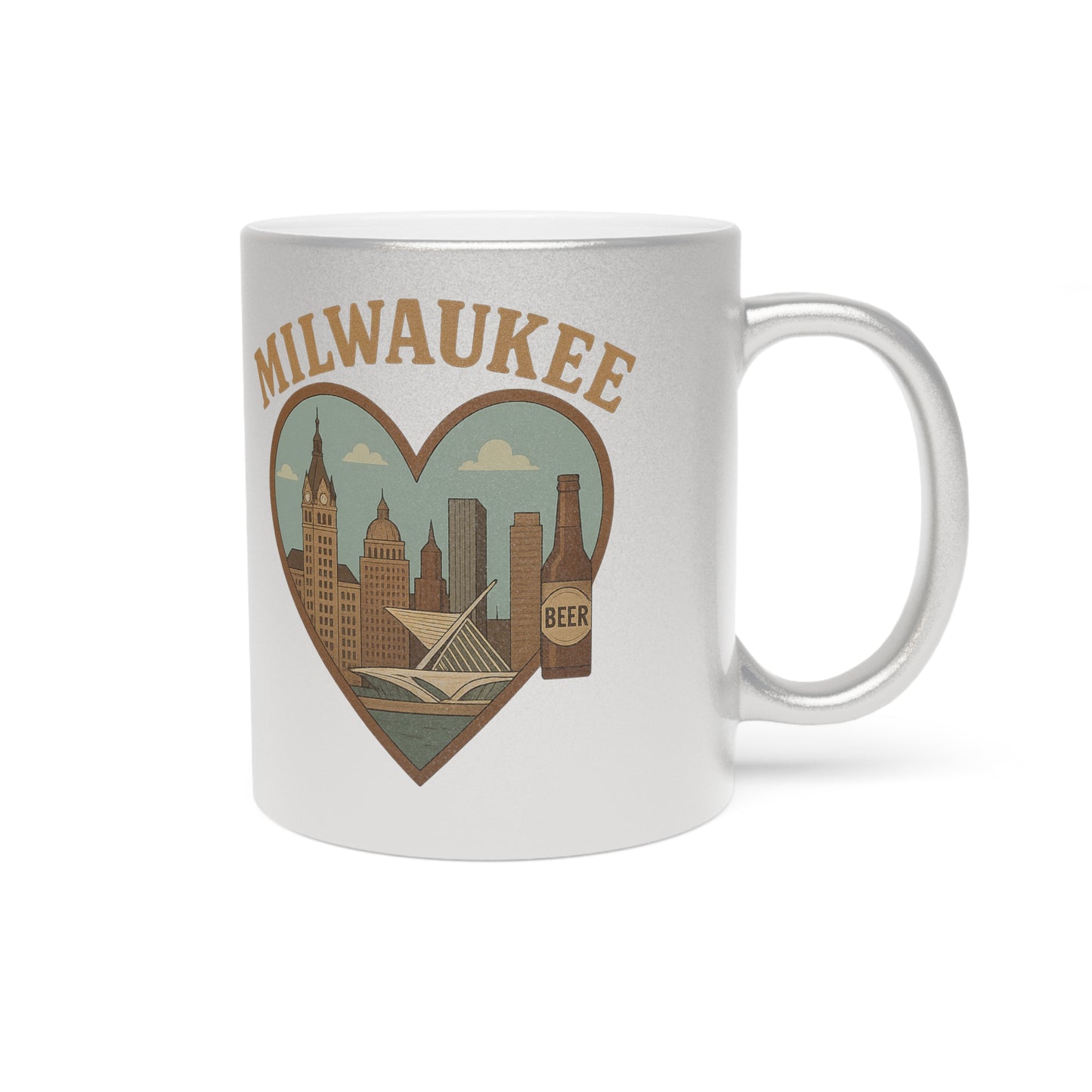 Sip Milwaukee Dreams with a Metallic Mug in Shimmering Silver and Gold