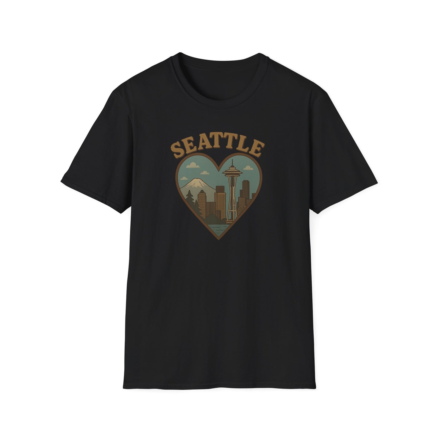 Feel the Seattle Love with This Quirky Space Needle Heartbeat Tee for Adventurous Souls