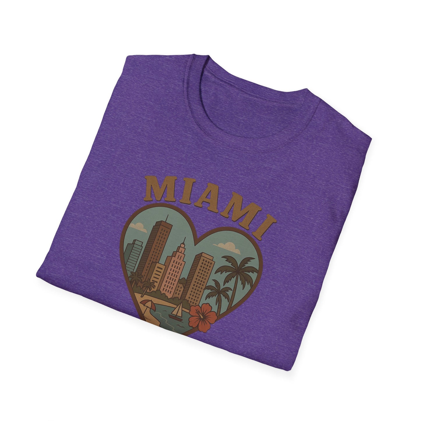 Fall in Love with Miami's Retro Beach Vibes on a Tee for Unisex Awesomeness